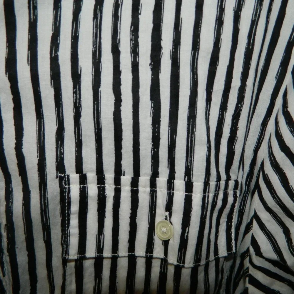 Michael Kors Striped Button Blouse Shirt Size M (Q-40) - Picture 2 of 5
